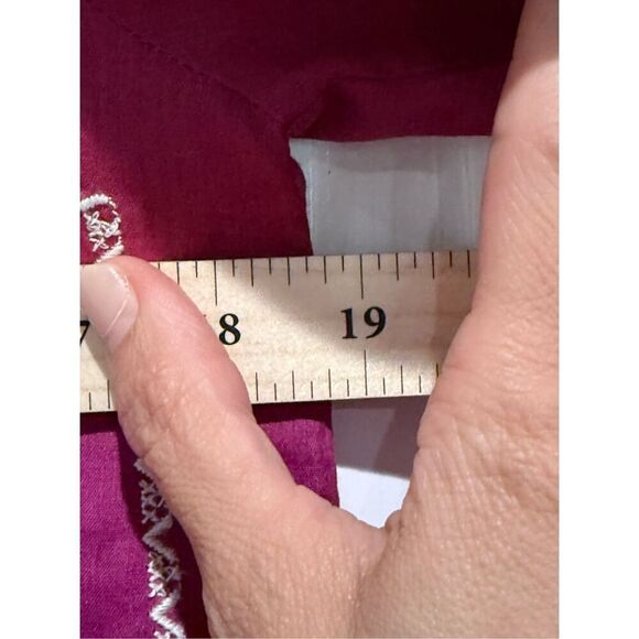 Sundance Blouse Shayda Embroidered Peasant Tassel Ties Berry Tunic Top Women's - Picture 11 of 15